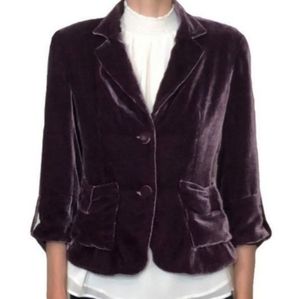 SPENSER JEREMY Silk Blend Velvet Blazer Jacket M Petite